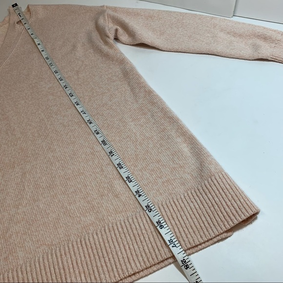 Loft Cold Shoulder Sweater Light Pink V Neck - Picture 10 of 12